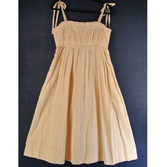 NEW Ulla Johnson Women's Tan and Pink Midi Dress SIZE 8   #2718 - Picture 6 of 10